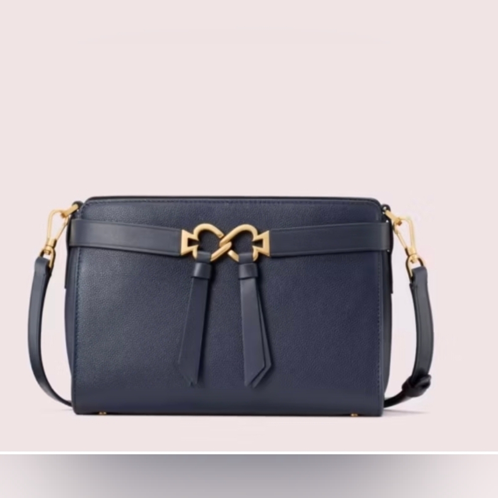 Kate Spade Navy Leather Crossbody"Toujours" CoA - Picture 2 of 14